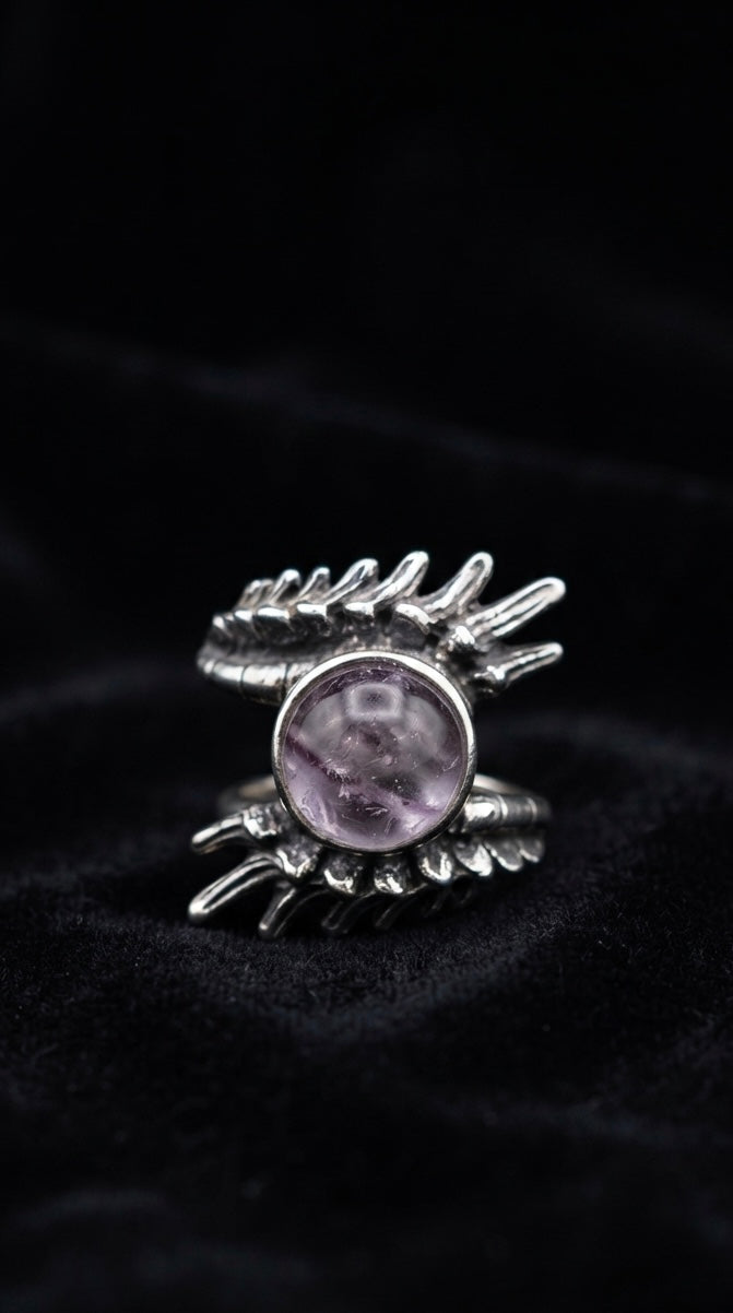 Bague dragon améthyste
