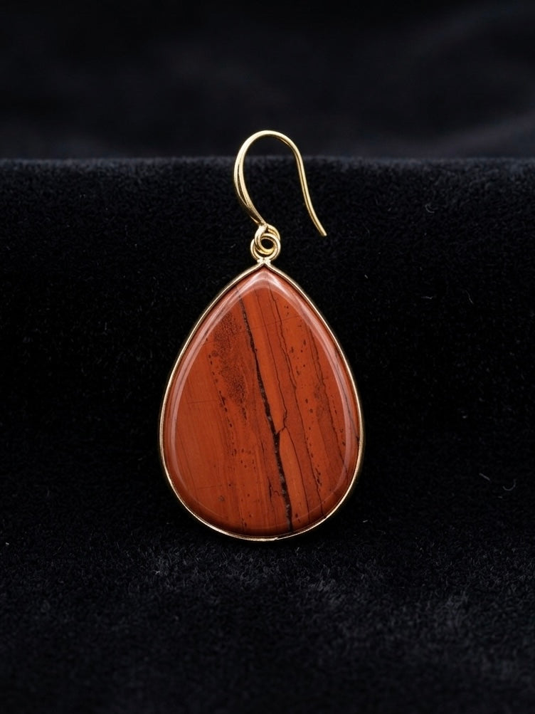 Boucles d’oreilles en jaspe rouge