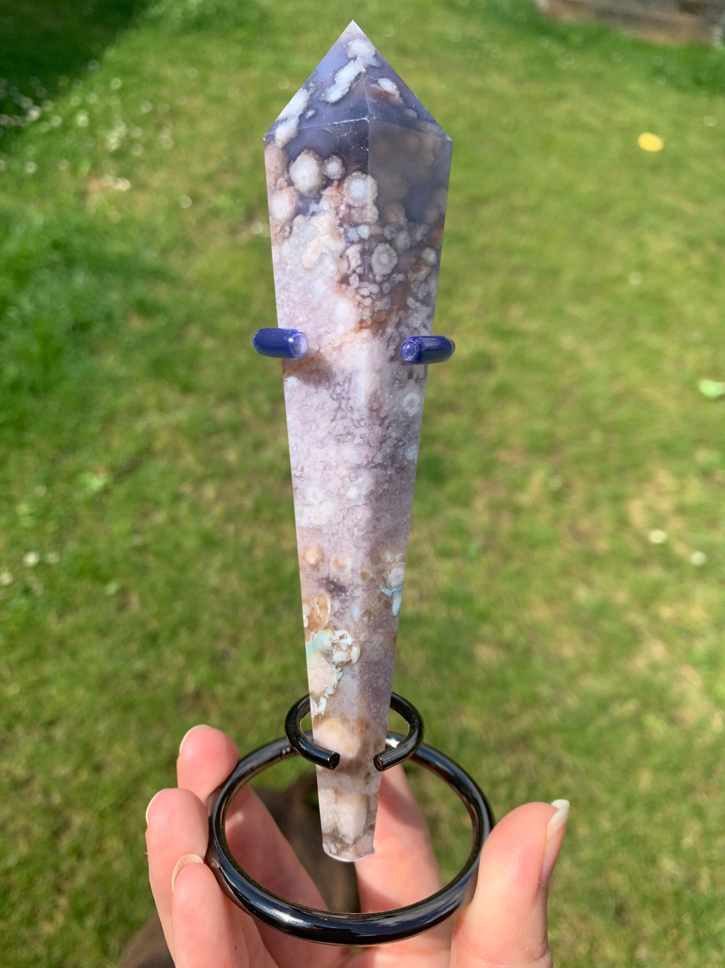 Sceptre agate fleur bleue