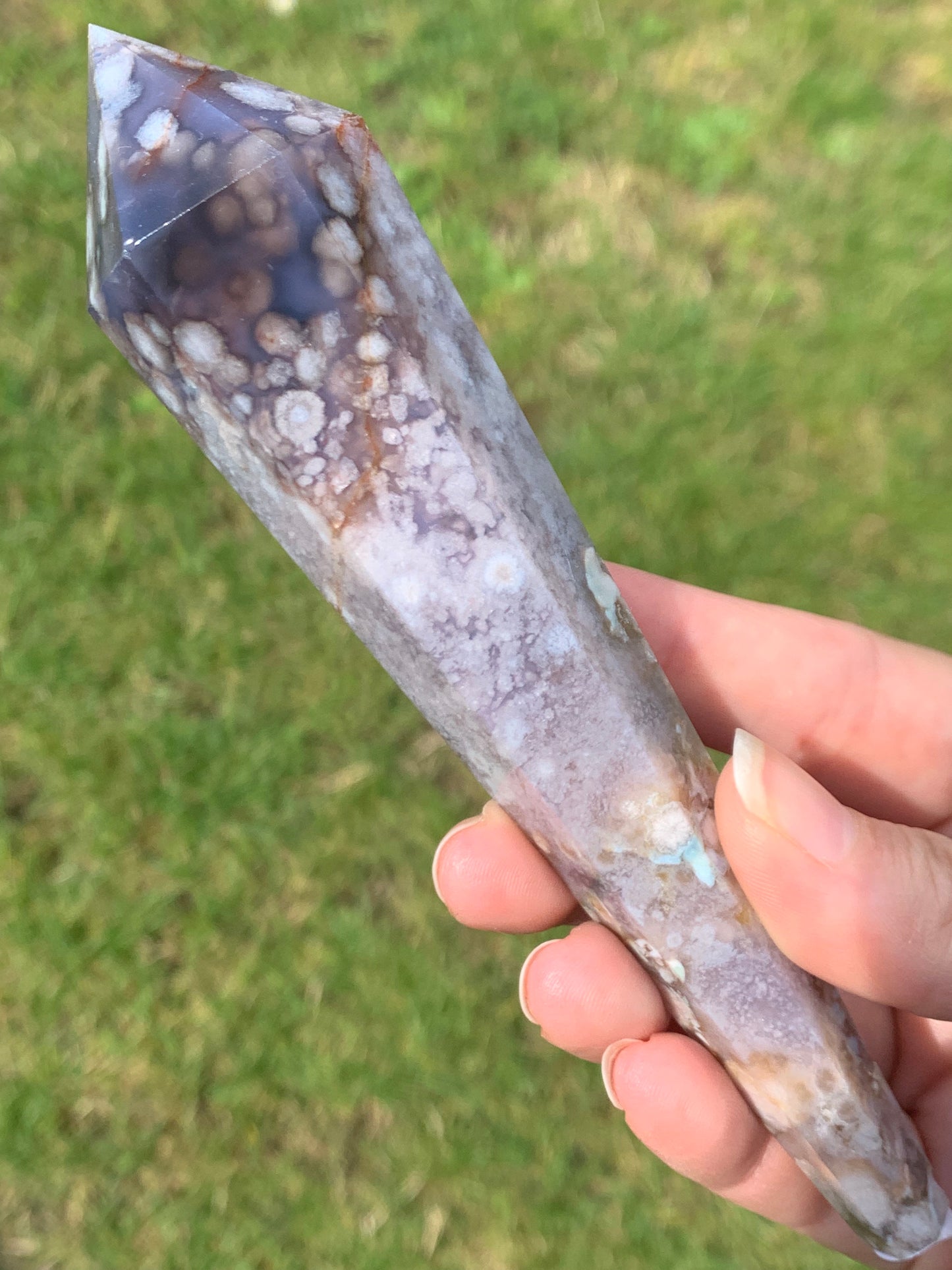 Sceptre agate fleur bleue