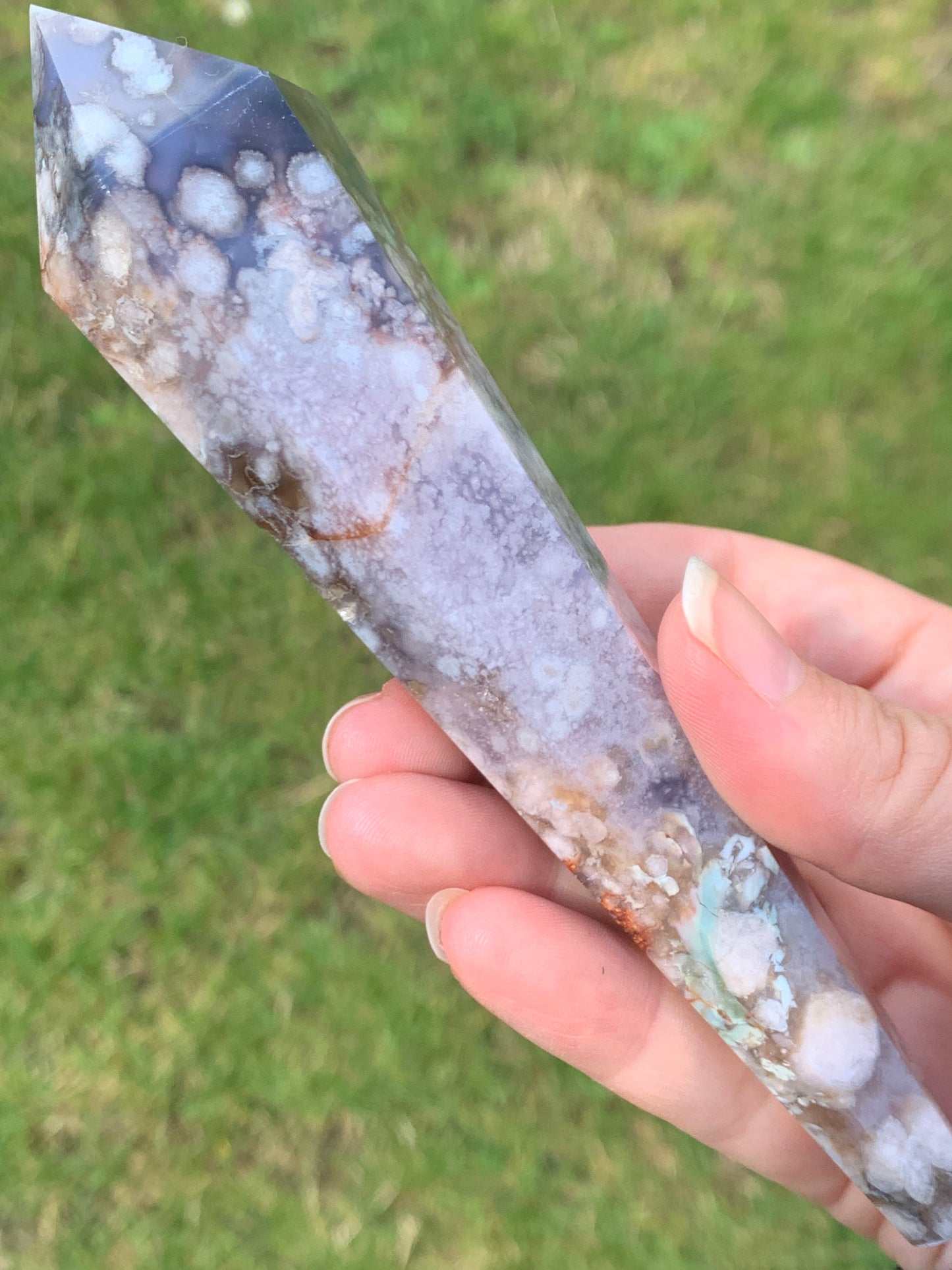 Sceptre agate fleur bleue