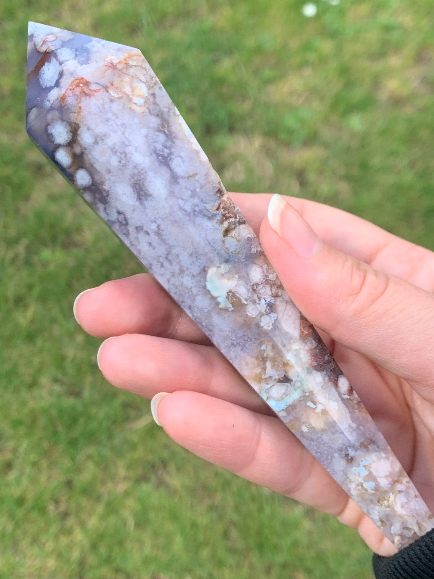 Sceptre agate fleur bleue