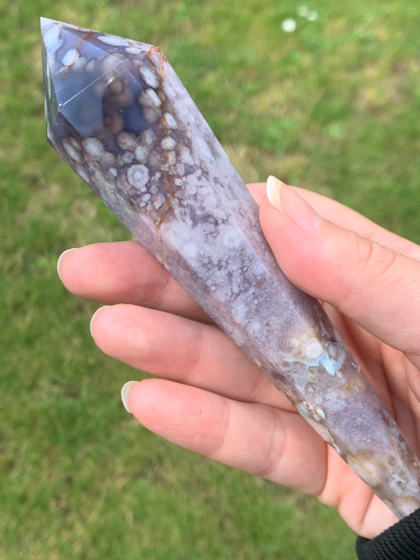 Sceptre agate fleur bleue