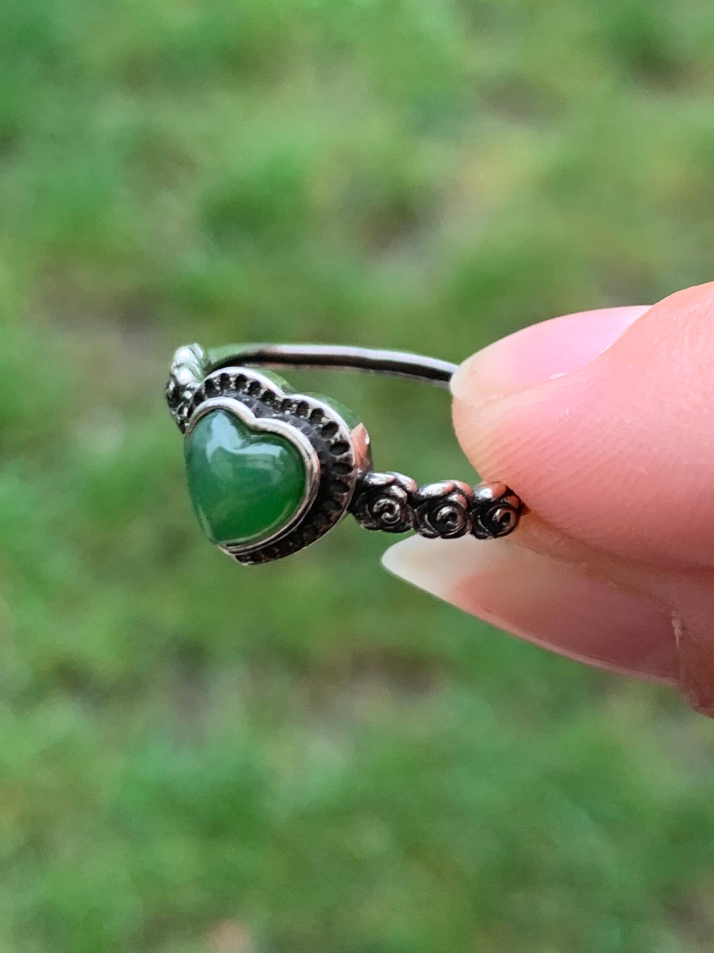 Bague jade vert