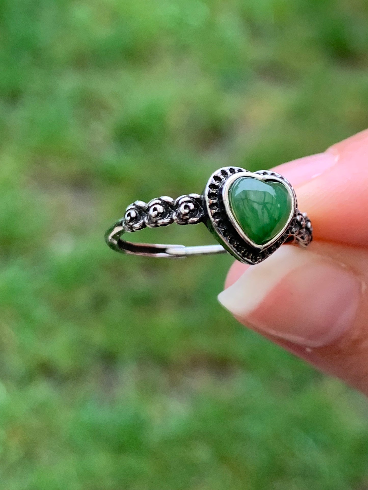 Bague jade vert