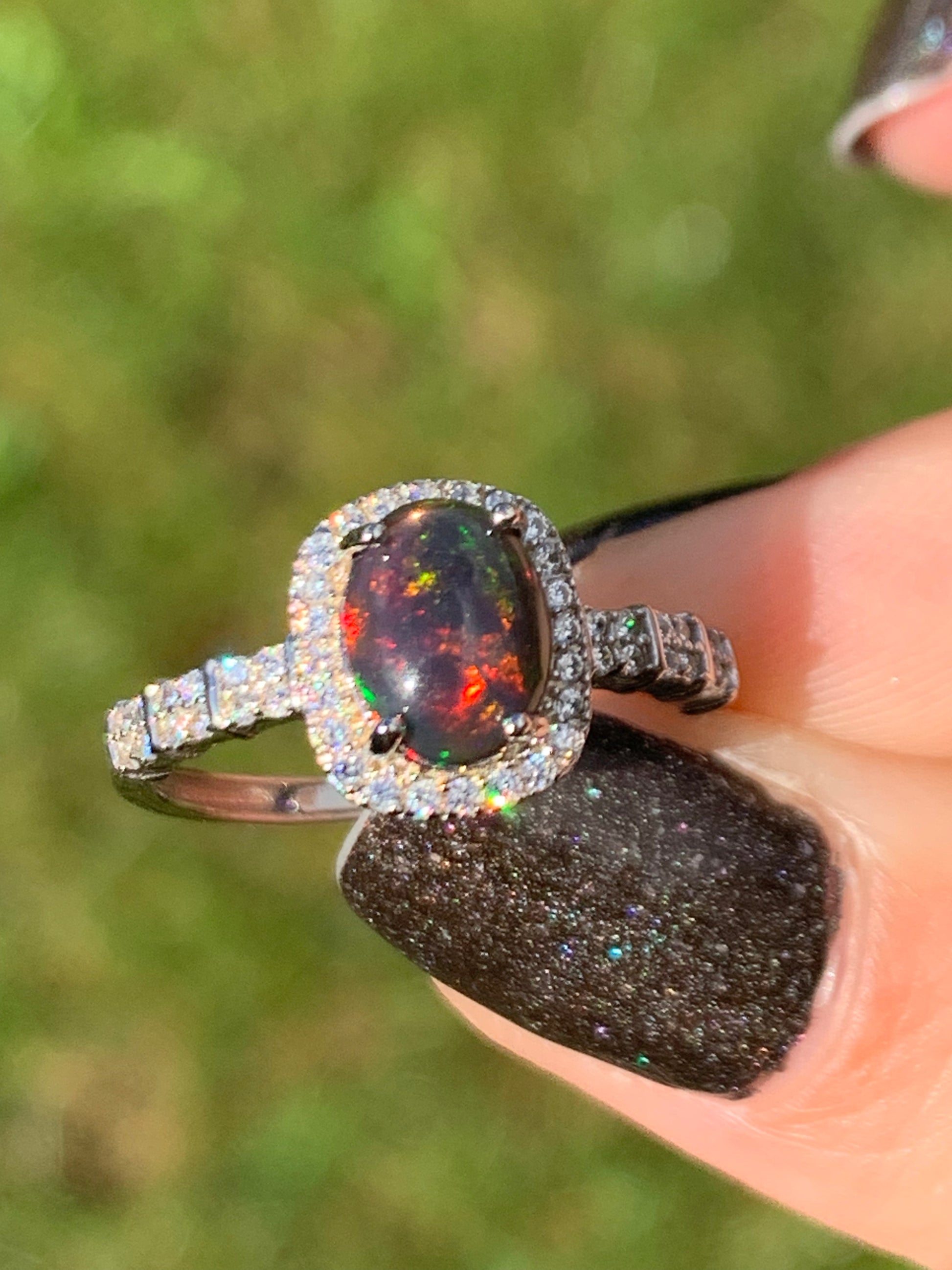 Opale noire bague hotsell