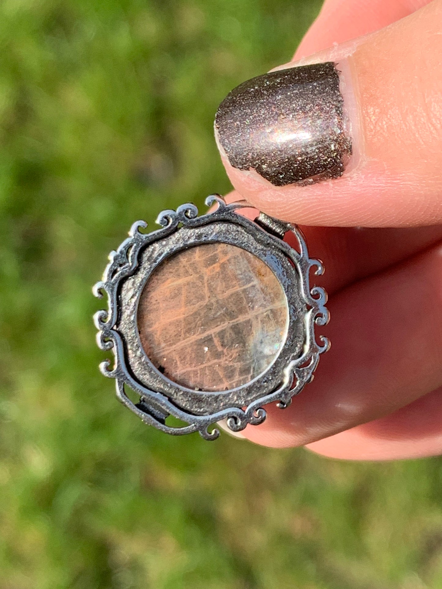 Pendentif labradorite orange