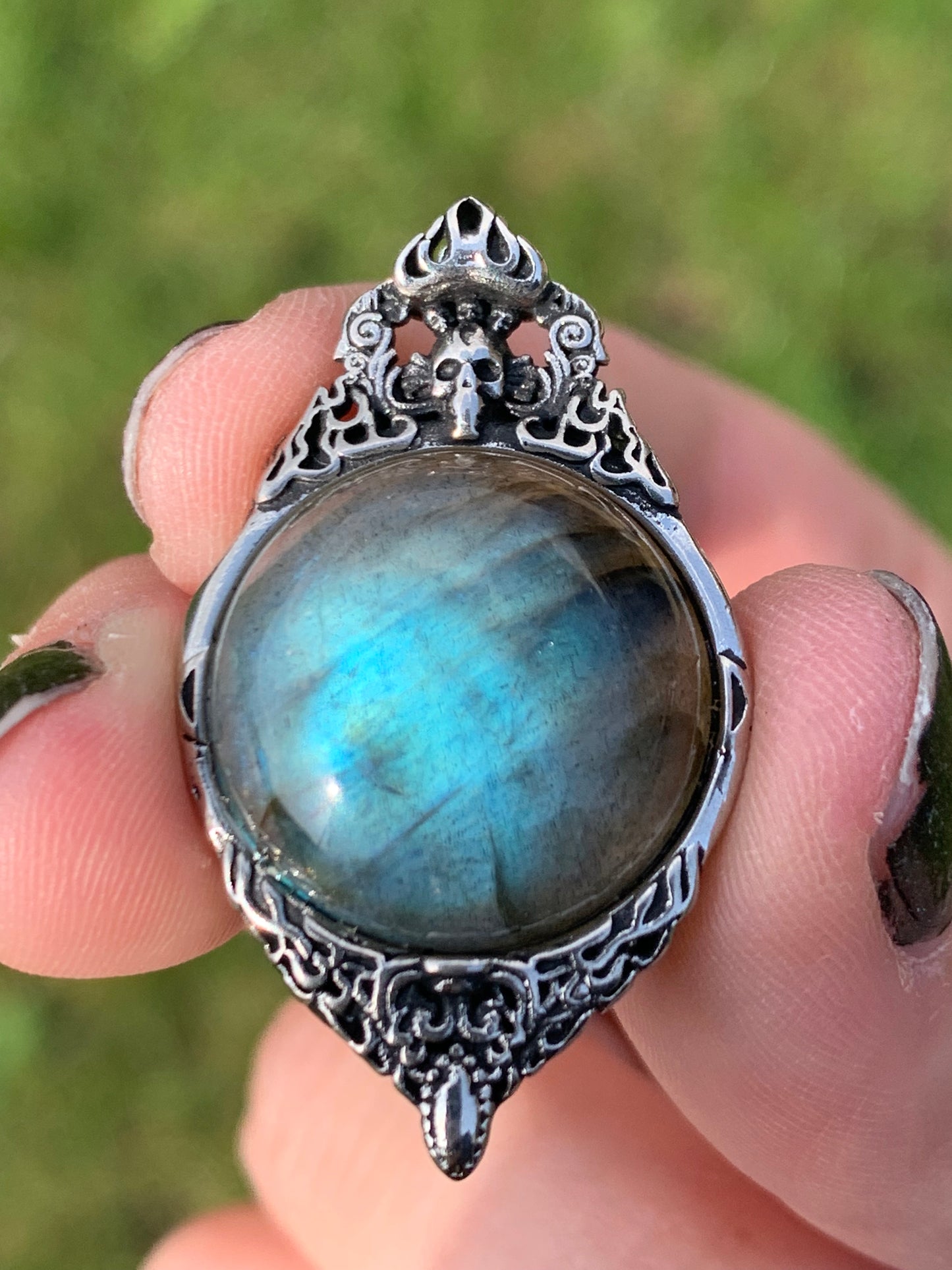 Pendentif labradorite bleu