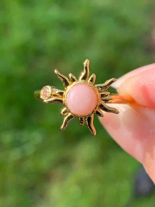 Bague anti stress opale rose