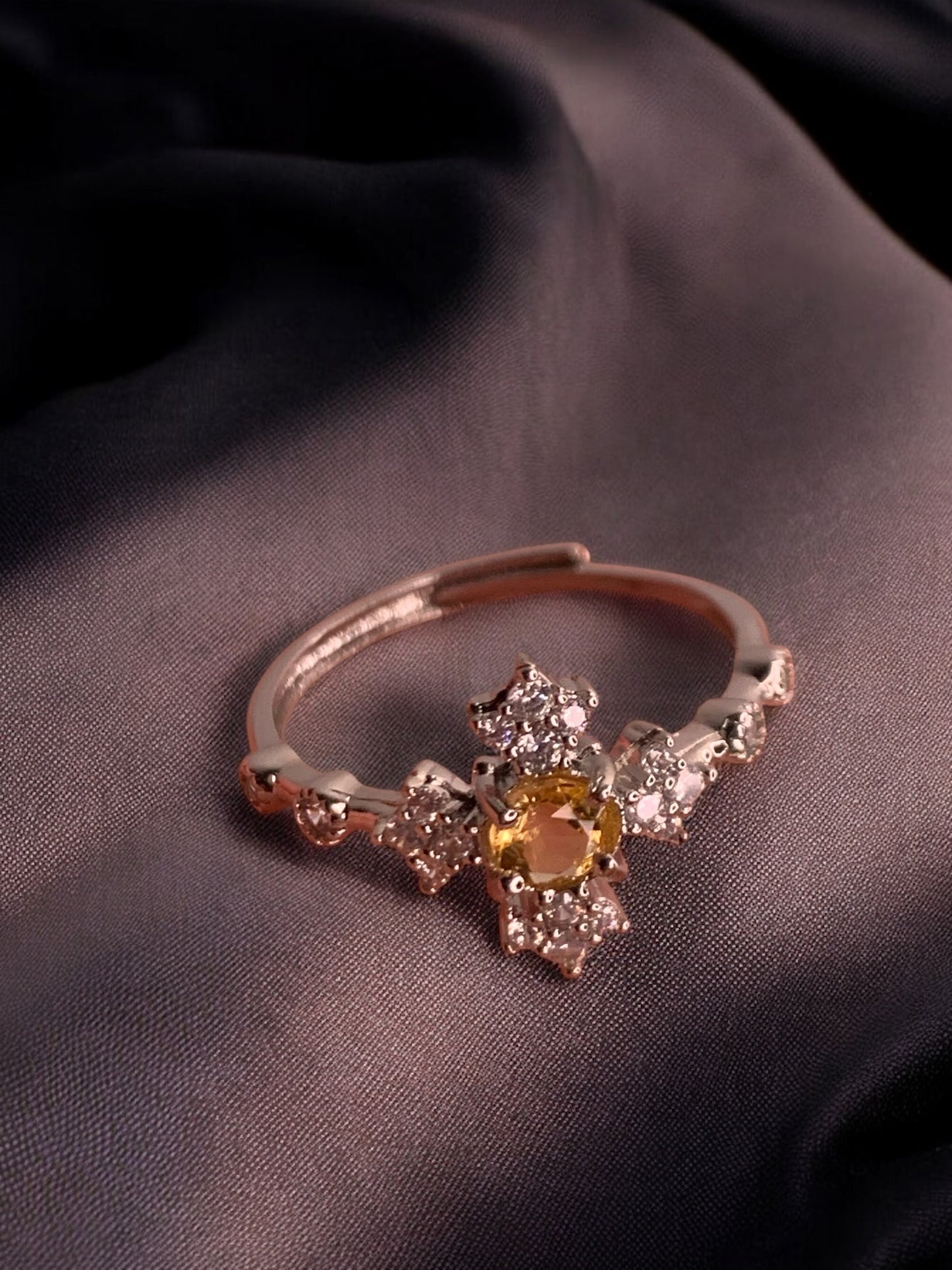 Bague croix citrine