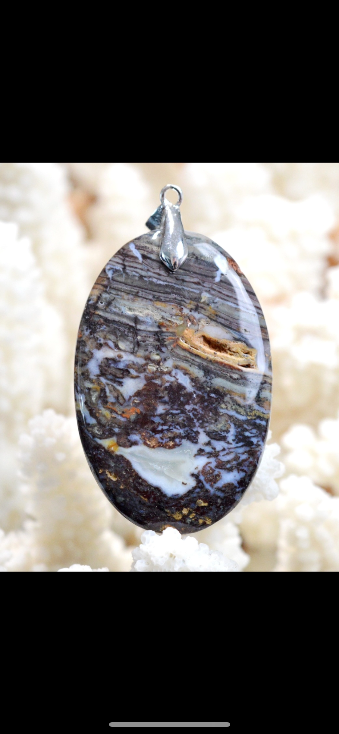 Pendentif agate mousse