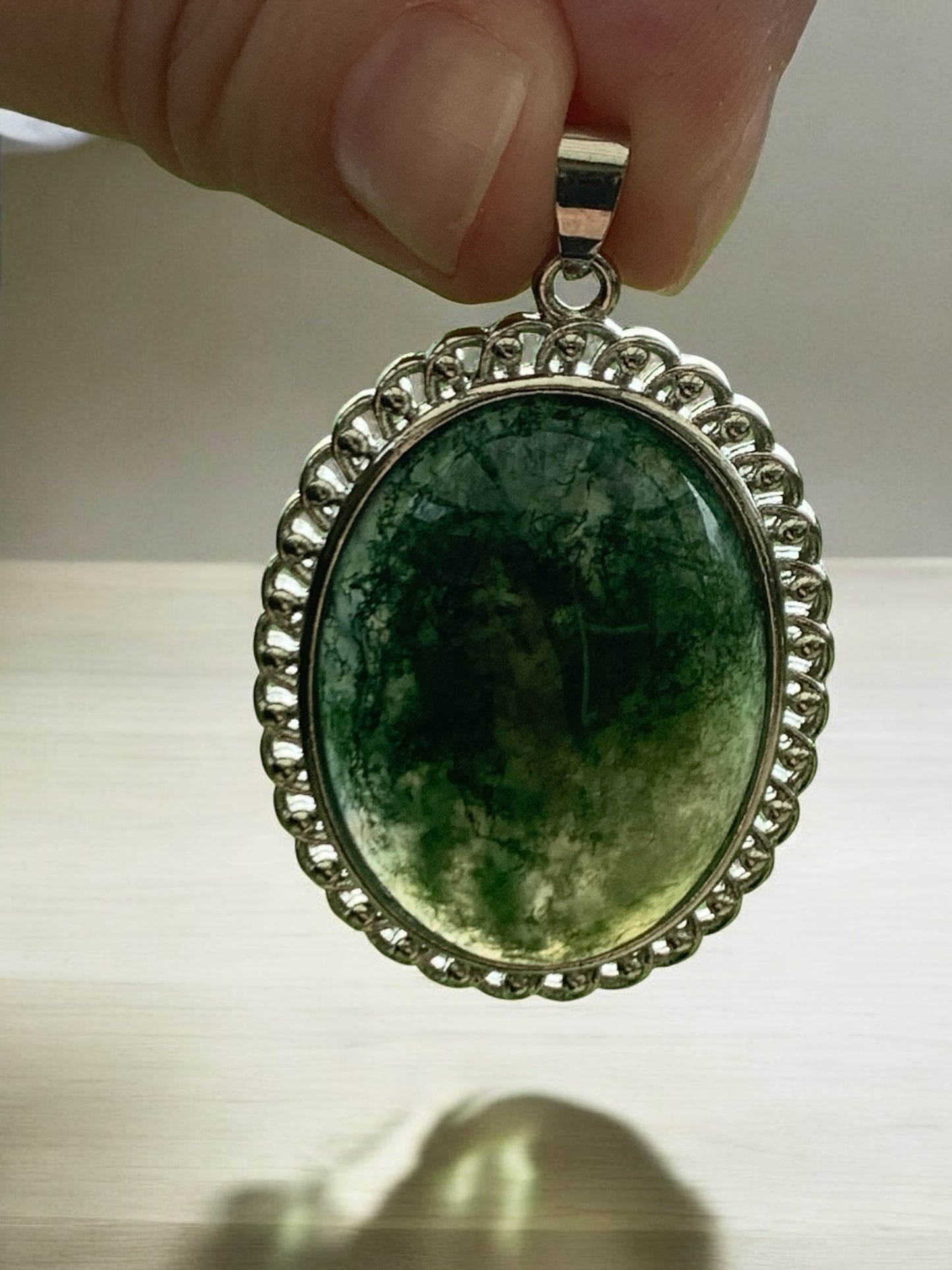 Pendentif agate mousse