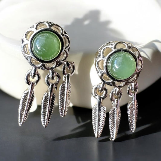 Boucles d’oreilles jade vert