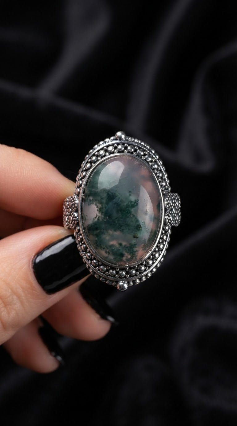 Bague agate mousse