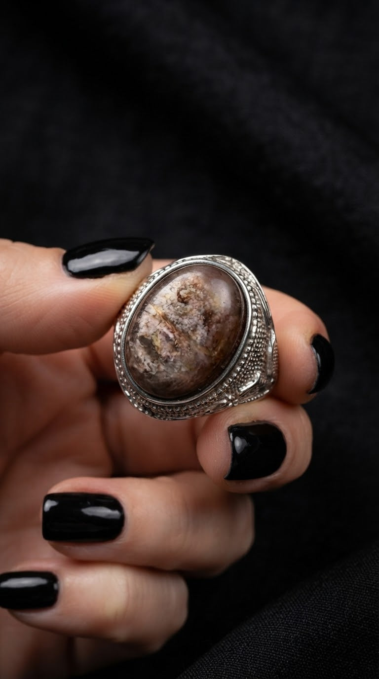 Bague Lépidolite gemme