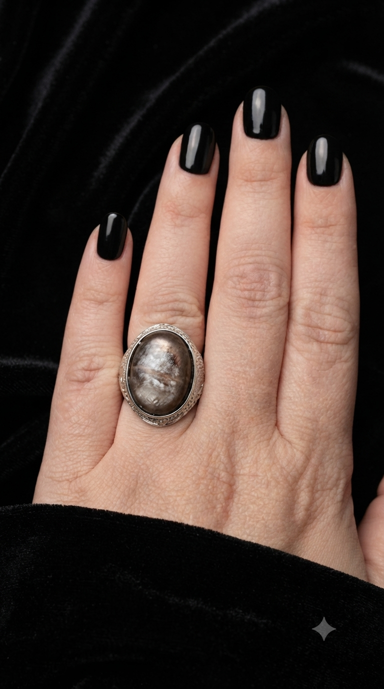 Bague Lépidolite gemme