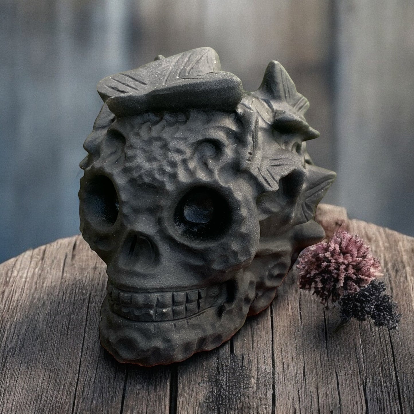 Black Obsidian Skull