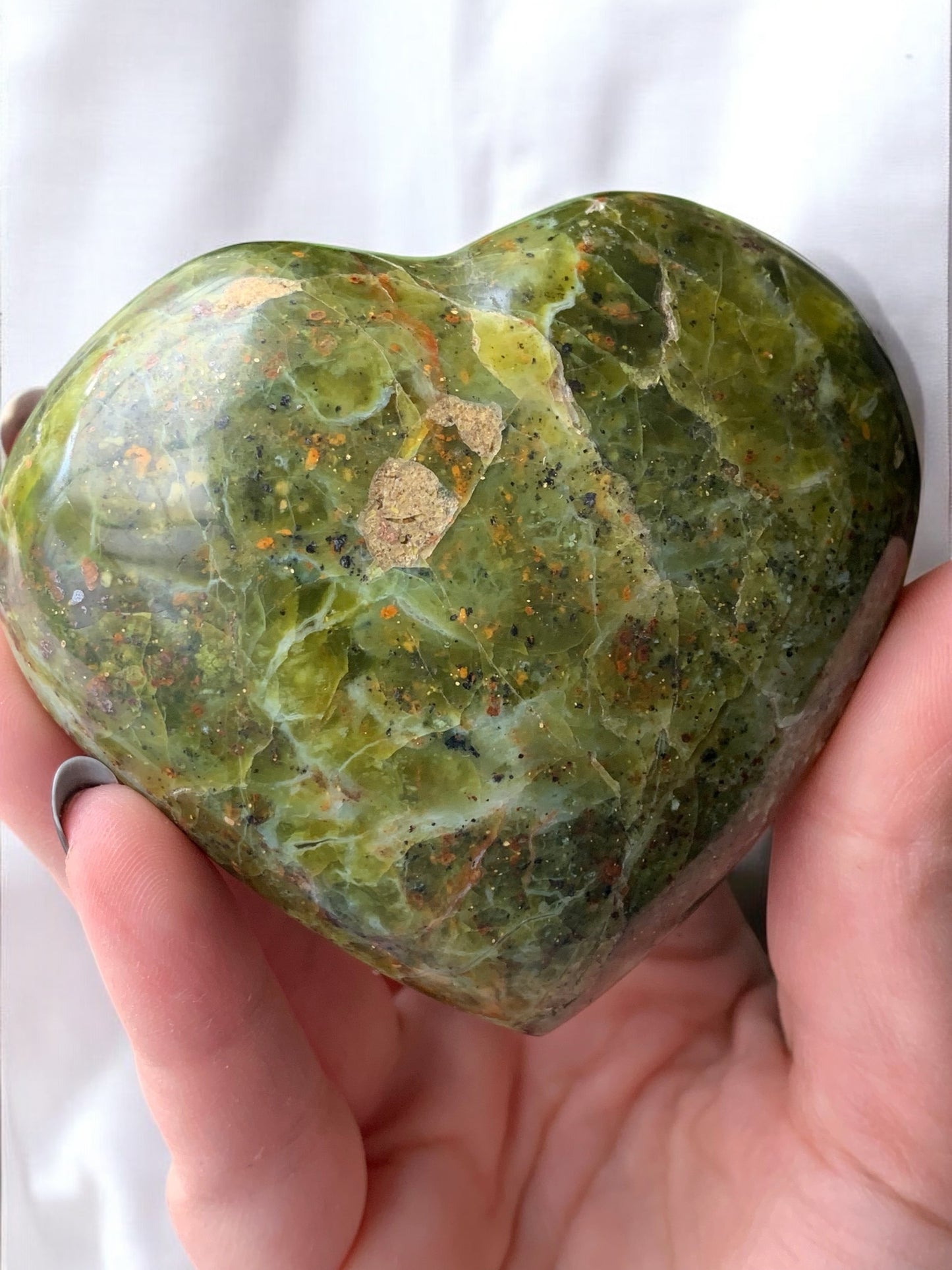 Gros coeur opale verte