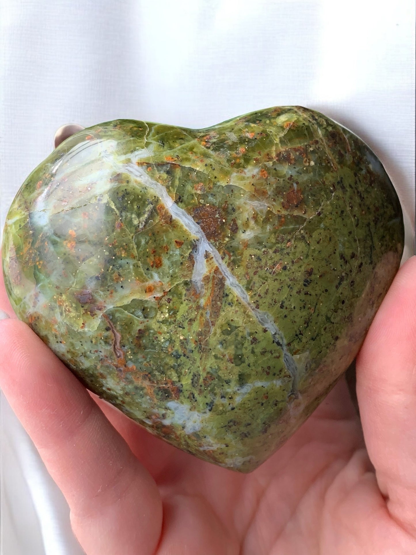 Gros coeur opale verte