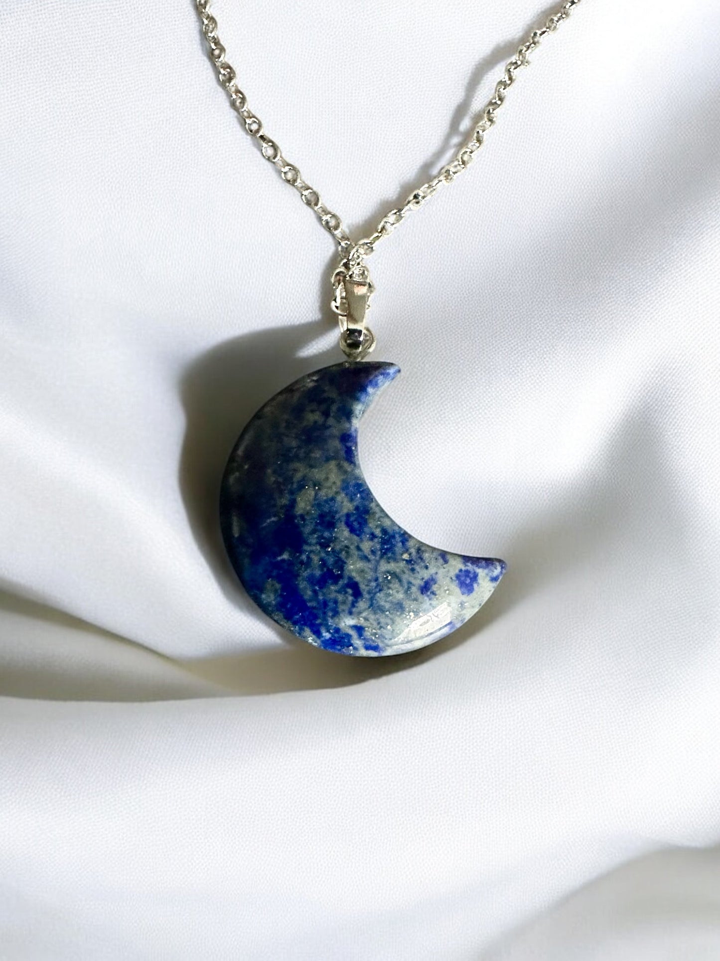 Lapis lazuli moon pendant