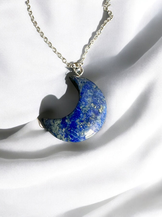 Lapis lazuli moon pendant