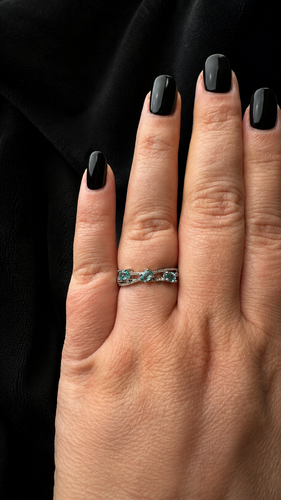 Bague en topaze bleue