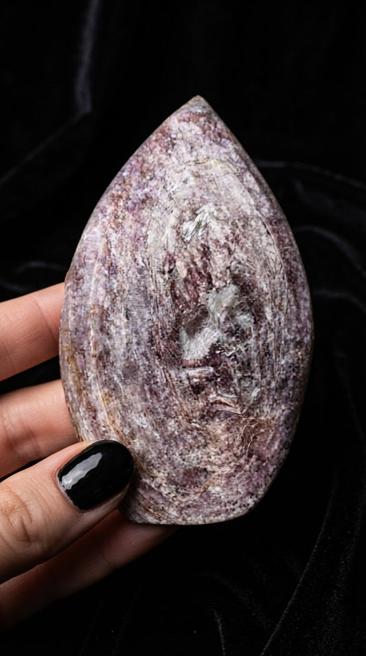 Flamme lepidolite gemme