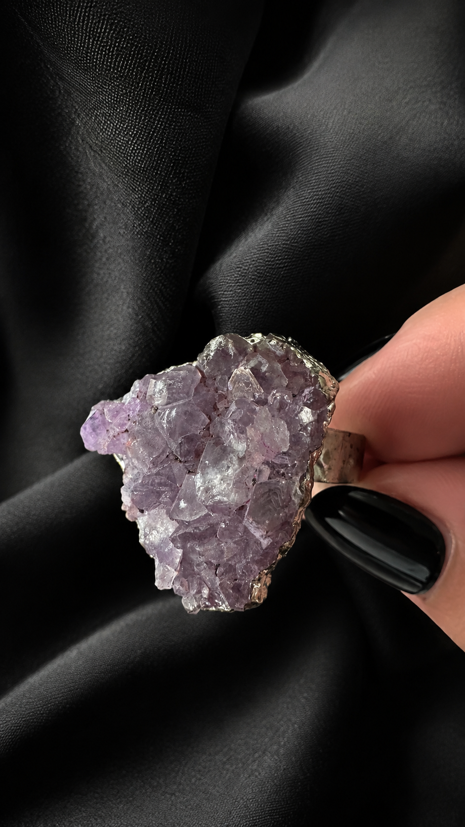 Bague améthyste brute