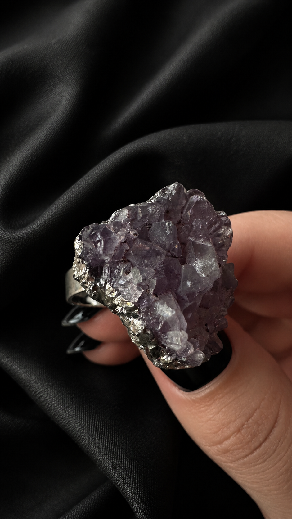 Bague améthyste brute