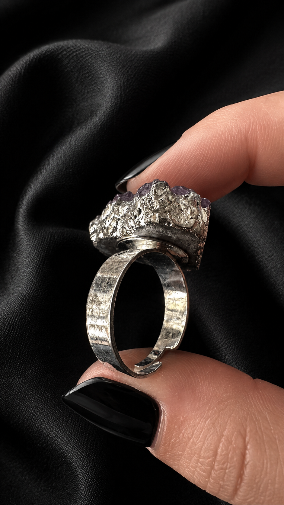 Bague améthyste brute