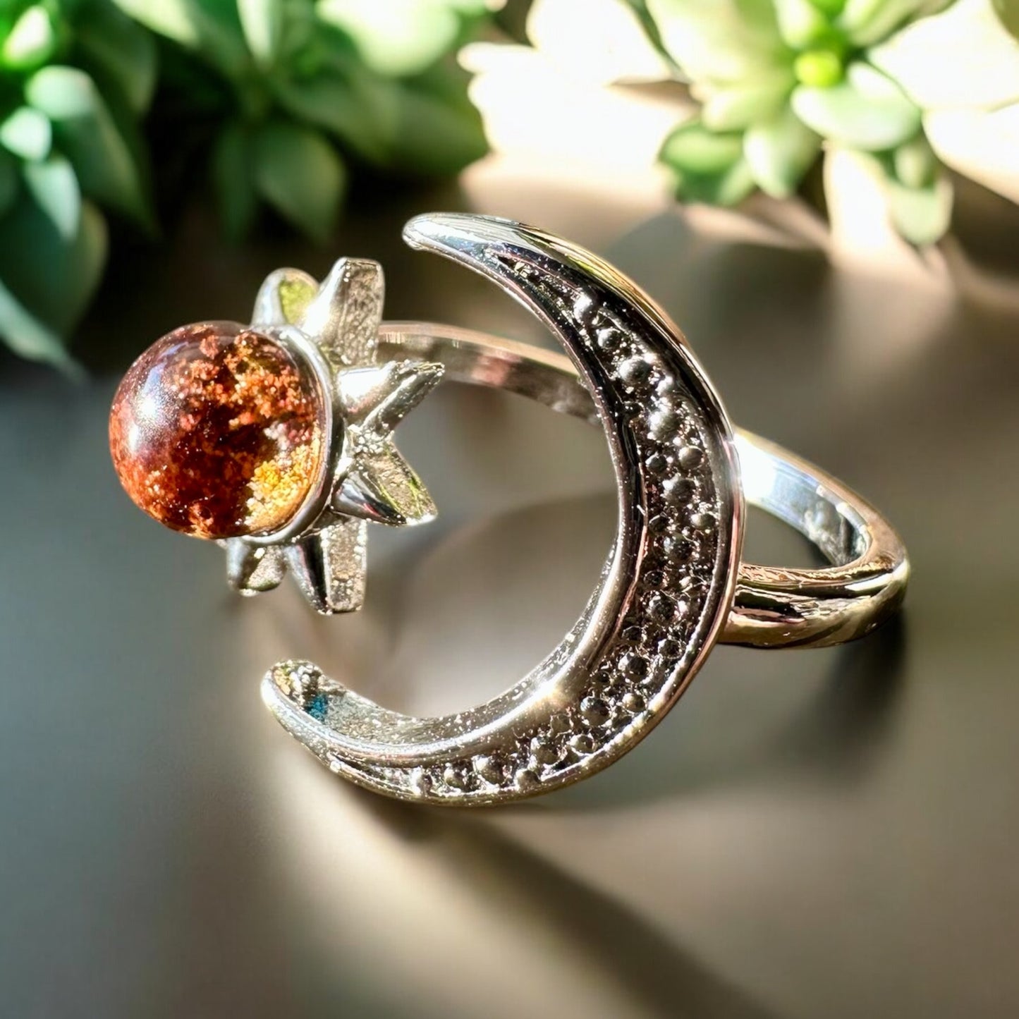 Garden quartz / lodolite ring