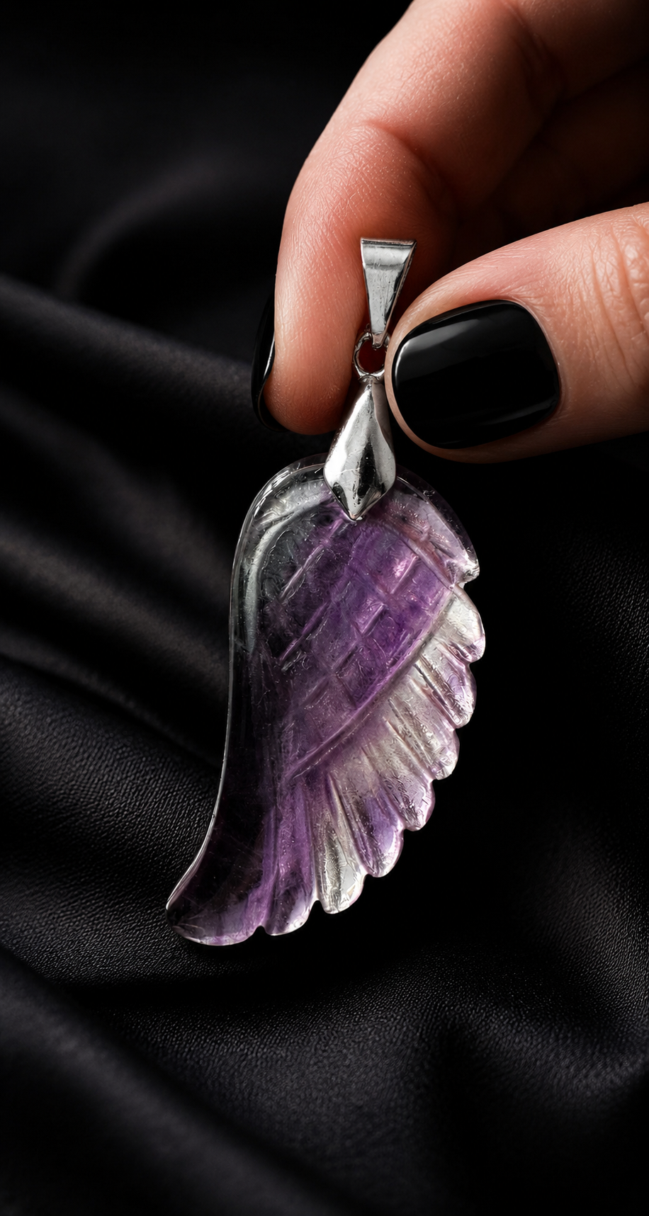Pendentif aile fluorite