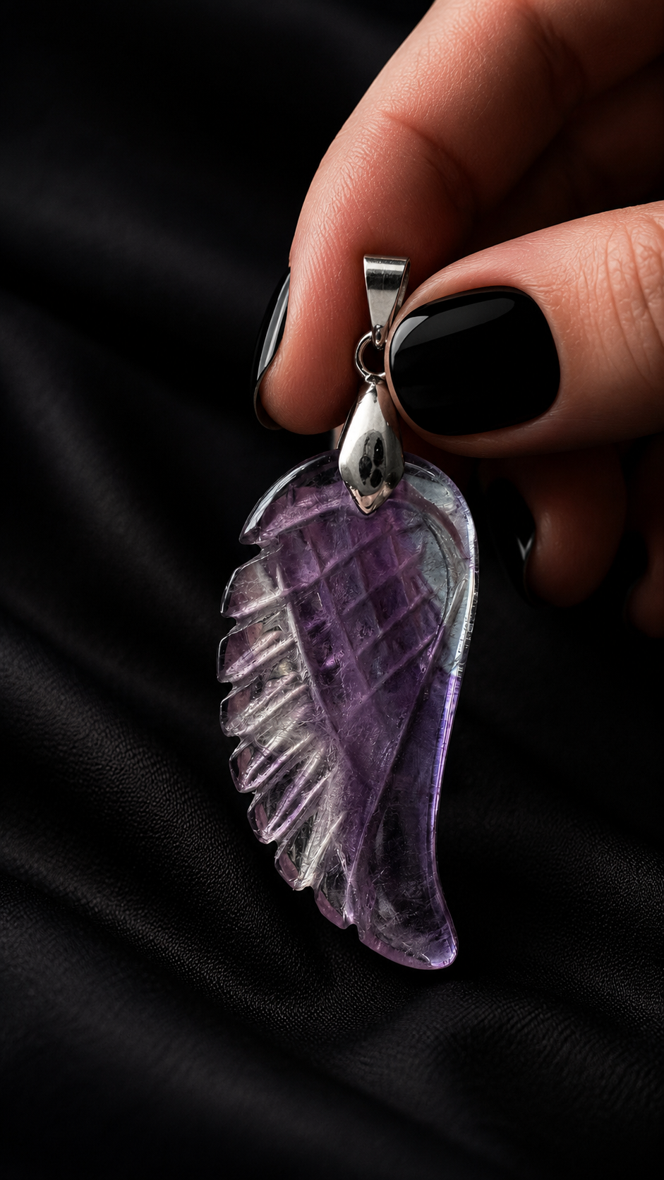 Pendentif aile fluorite