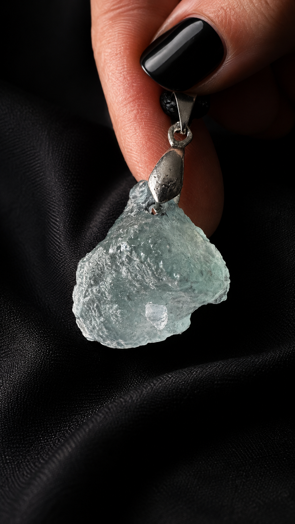 Pendentif aigue marine brute