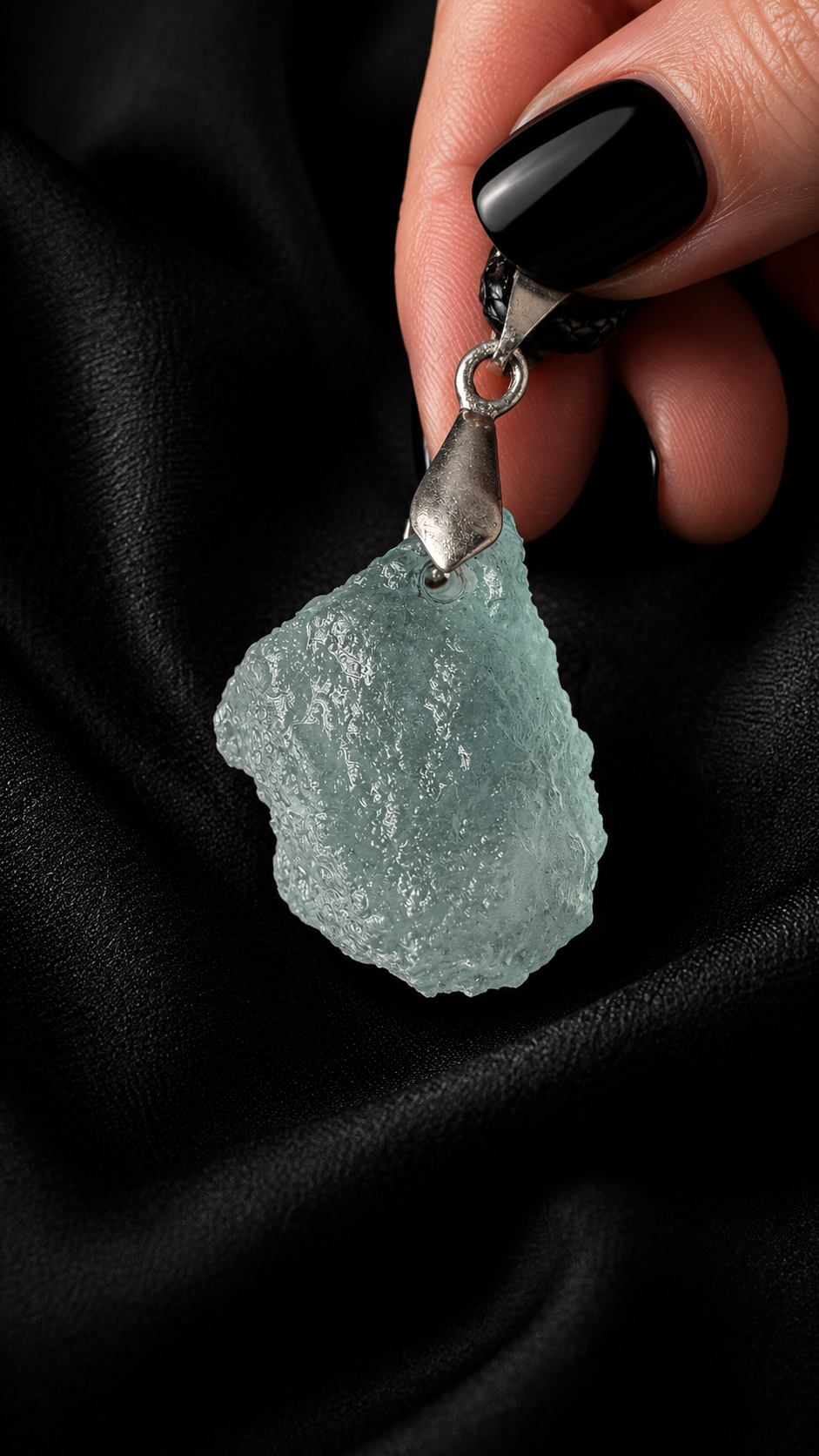 Pendentif aigue marine brute