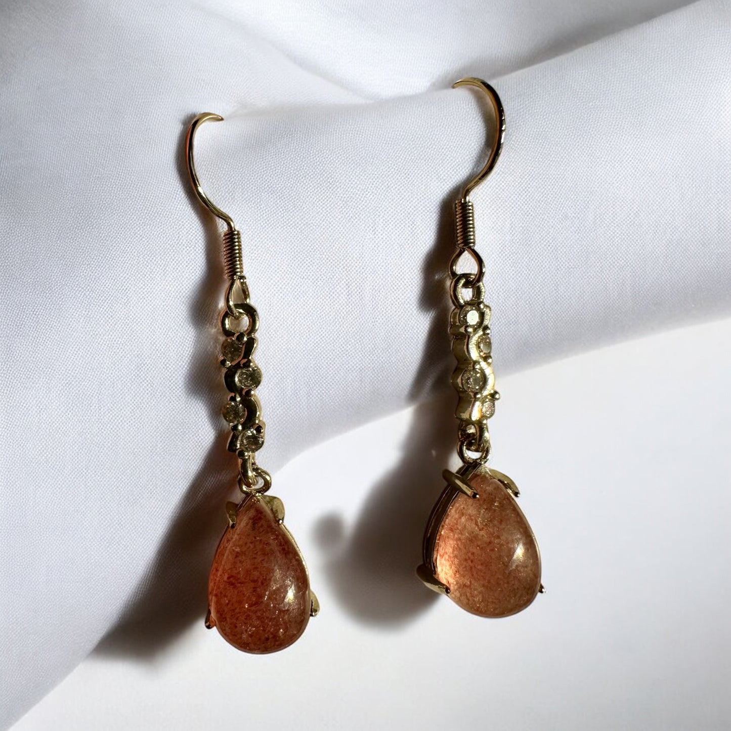 Boucles d’oreilles quartz fraise