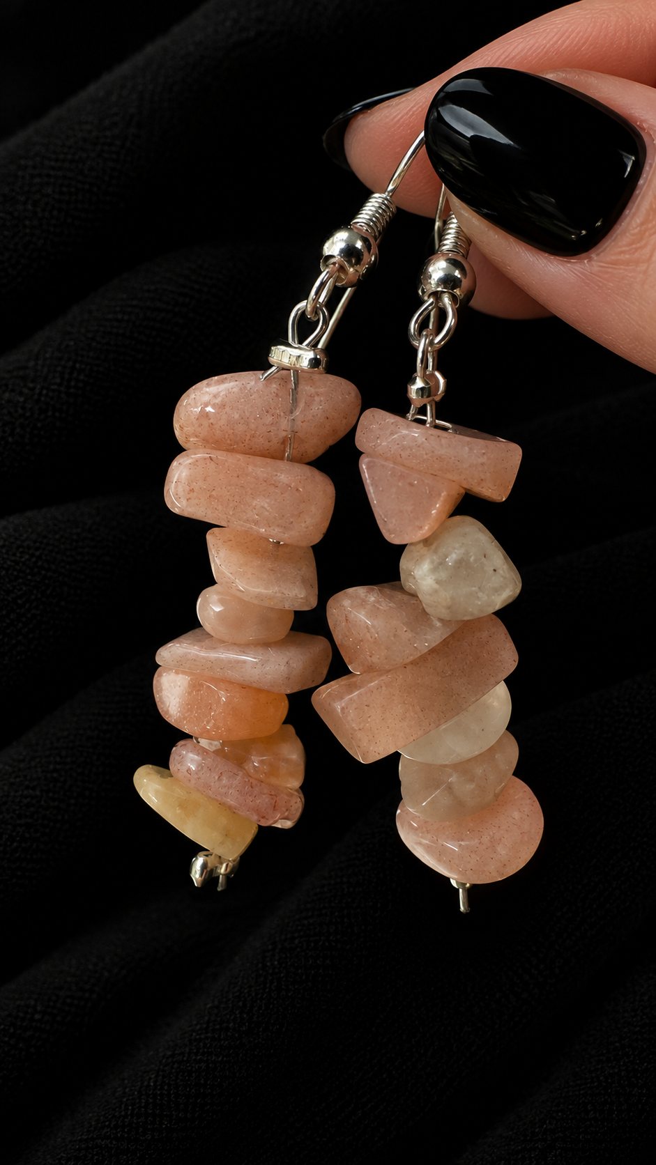 Boucles d’oreilles pierre de lune orange