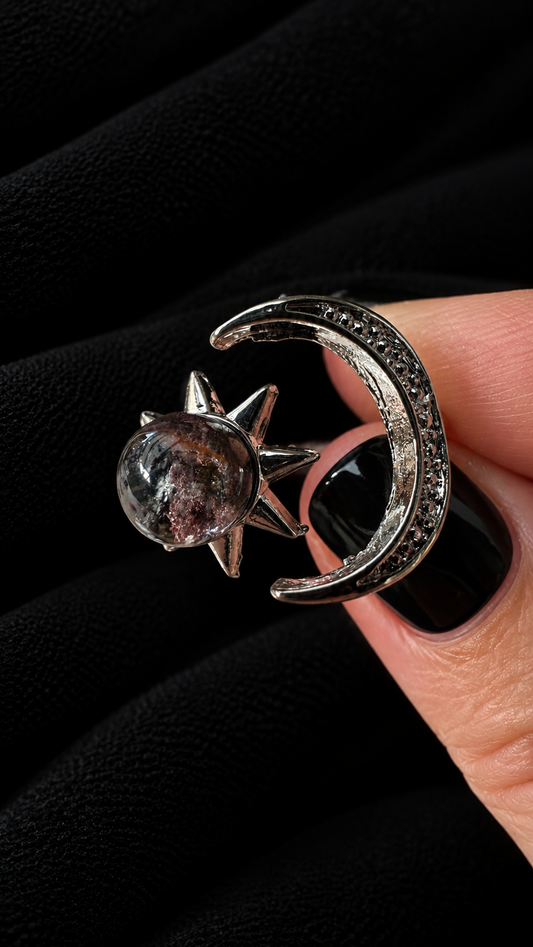 Bague lodolite / quartz jardin