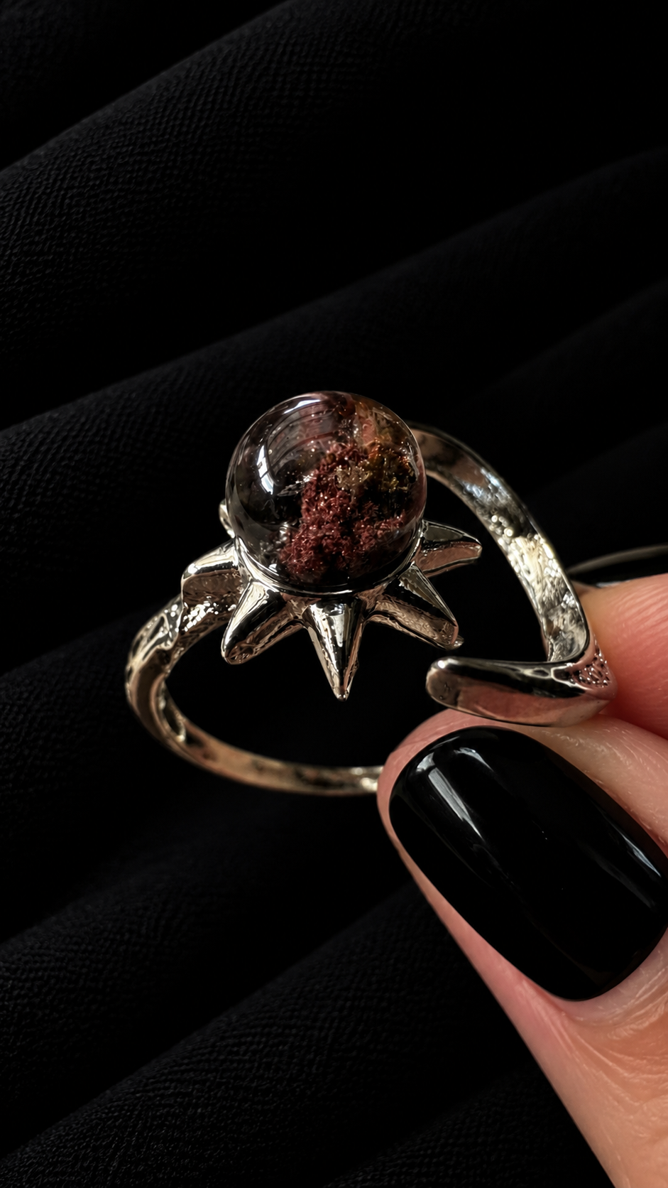 Bague lodolite / quartz jardin