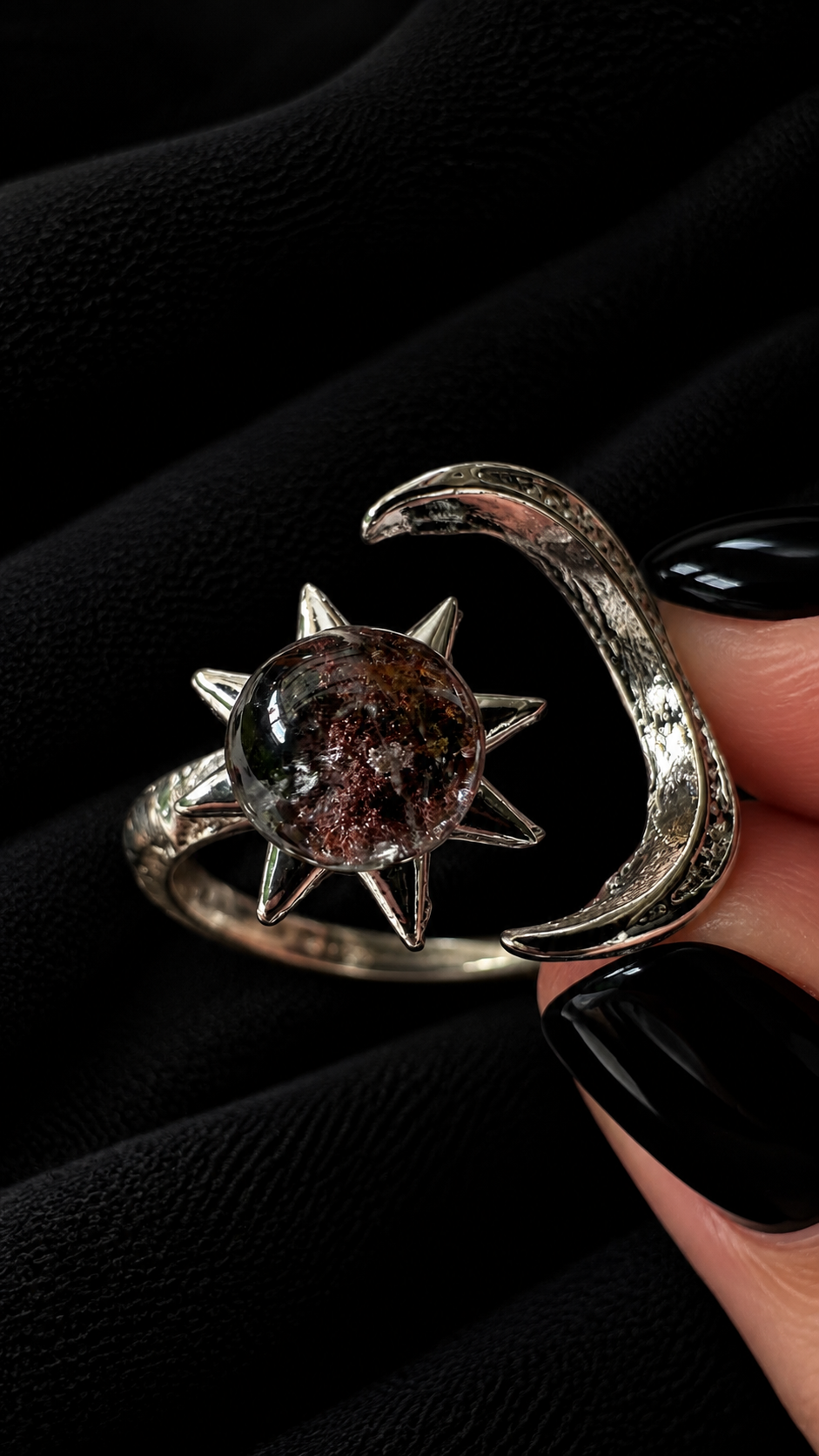 Bague lodolite / quartz jardin