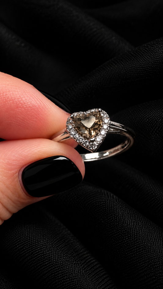 Bague quartz fumé