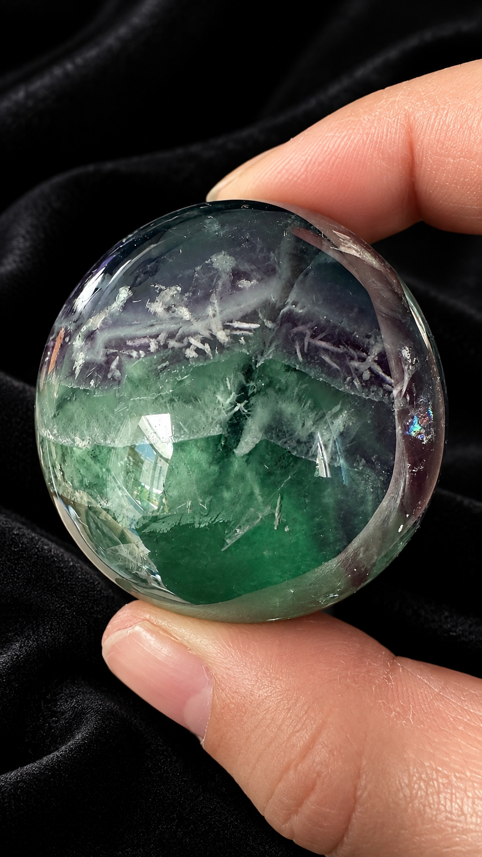 Sphère fluorite plume 44