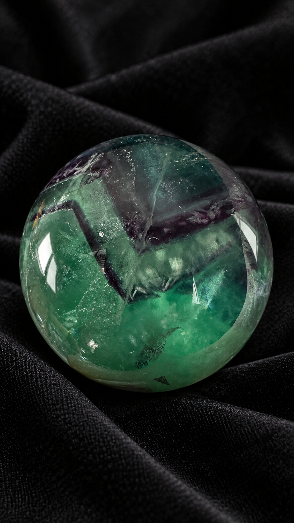 Sphère fluorite plume 44