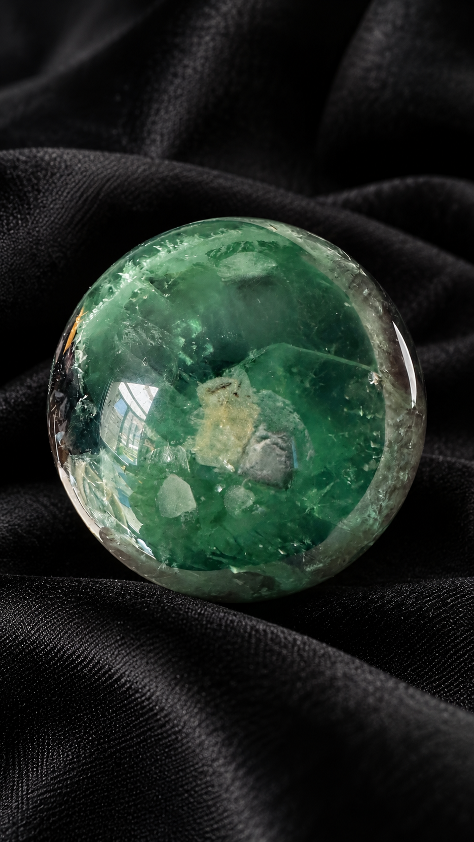 Sphère fluorite plume 44