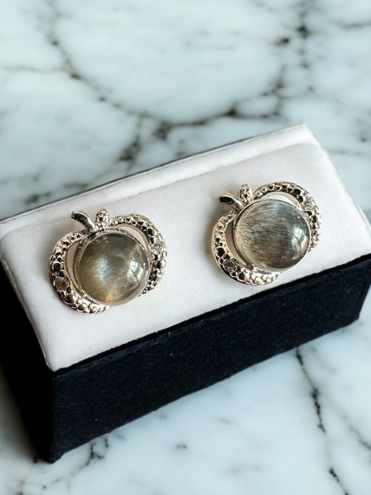 Boucles d’oreilles labradorite pomme