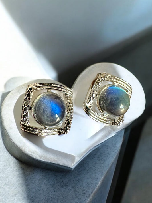 Boucles d’oreilles labradorite