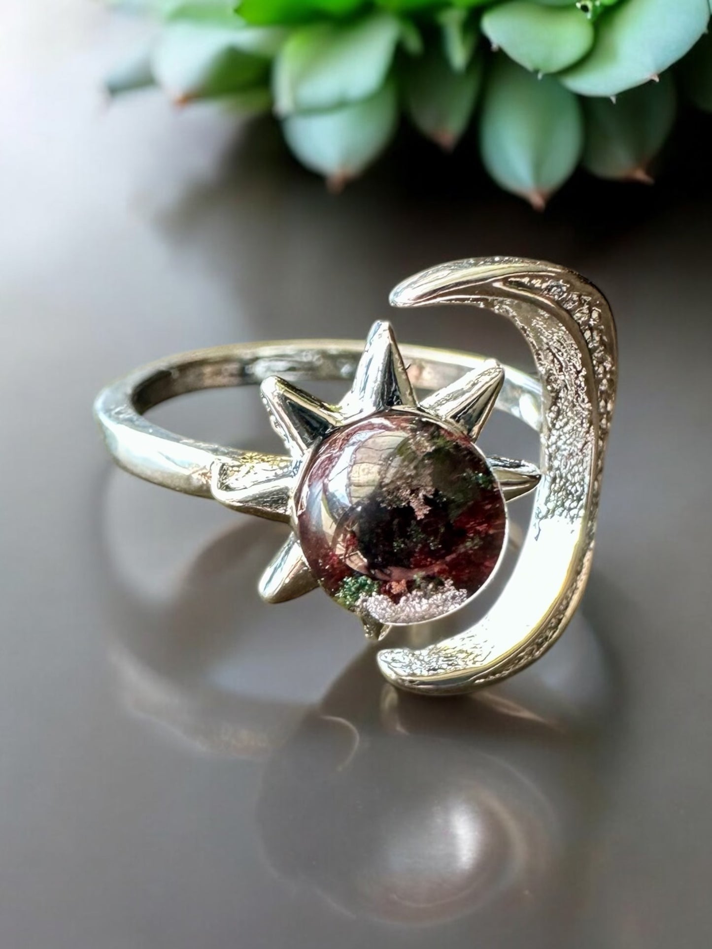 Bague lodolite / quartz jardin