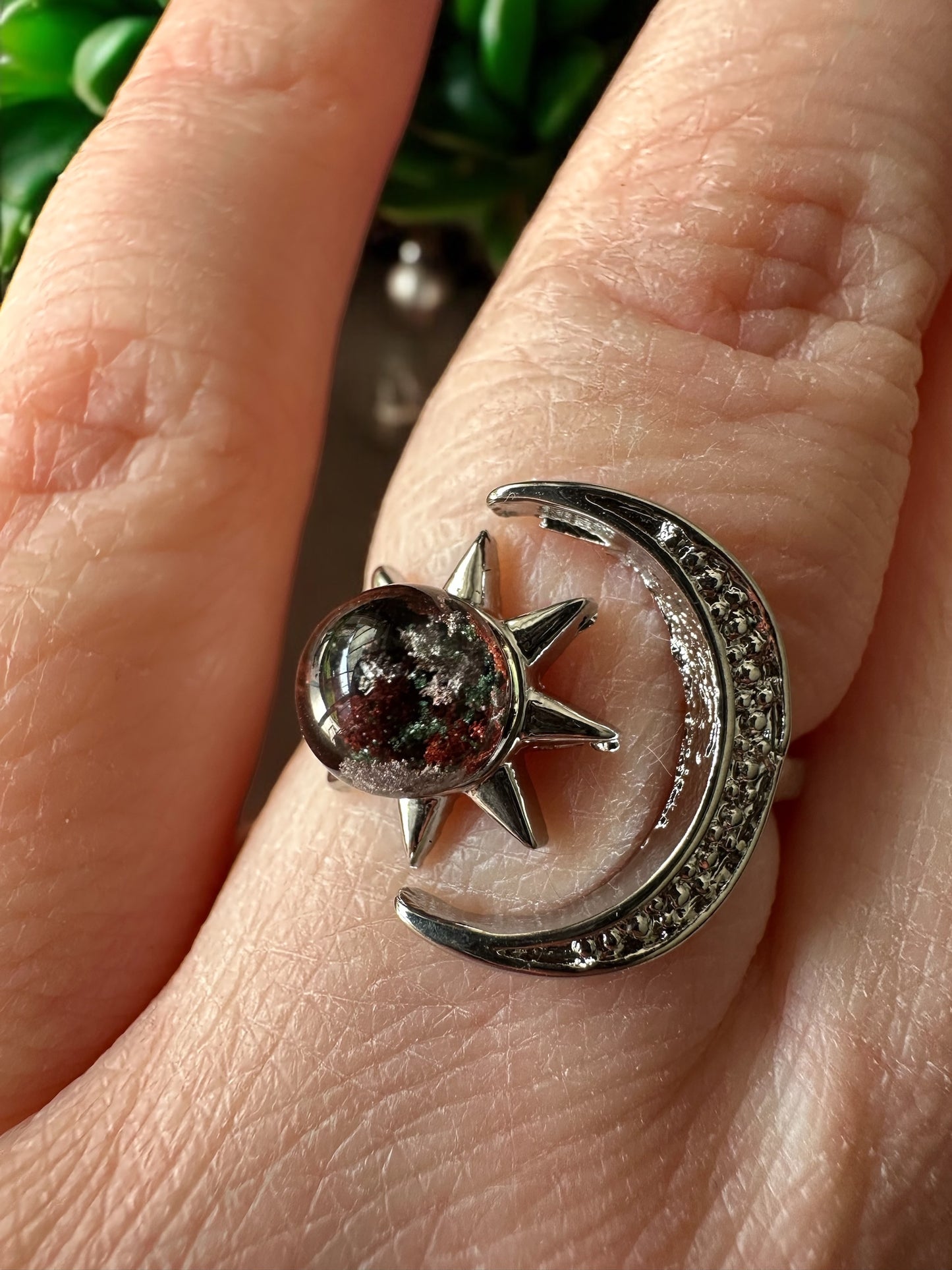 Bague lodolite / quartz jardin