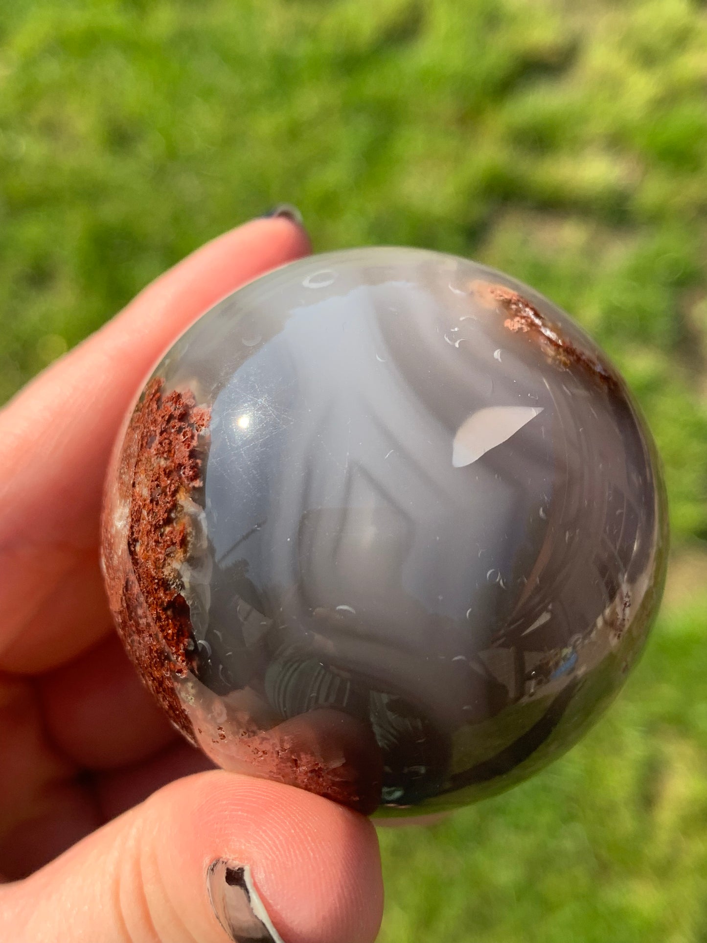 Sphère agate mousse rouge