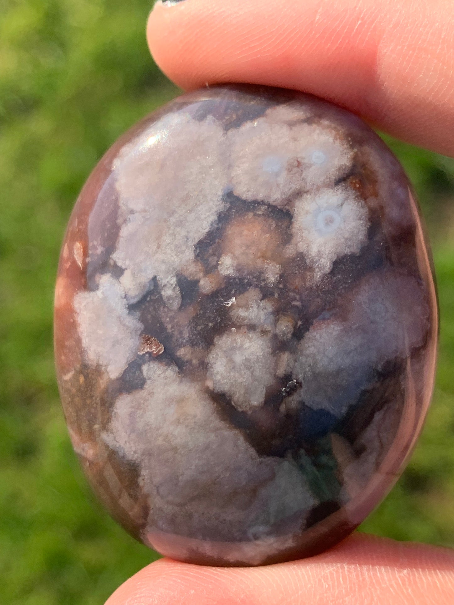 Galet agate fleur